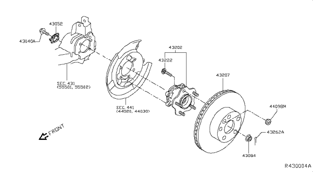 2016 Nissan Rogue Rotor Brake Diagram for 43206-4BT0C