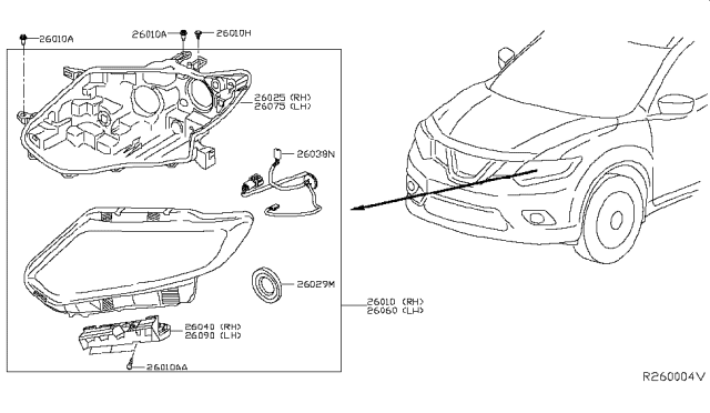 2017 Nissan Rogue Headlamp Diagram 3