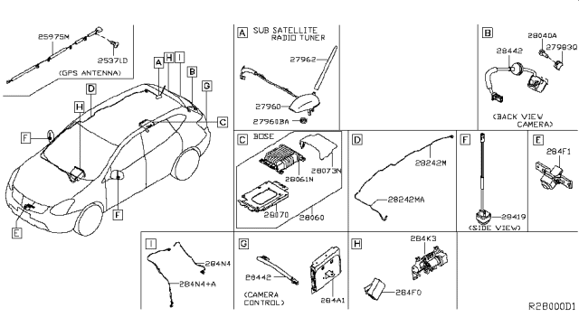 2015 Nissan Rogue Amp-Pre Main Diagram for 28061-4BA0A