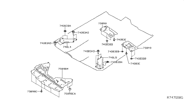 2019 Nissan Rogue US Make Floor Fitting Diagram 3