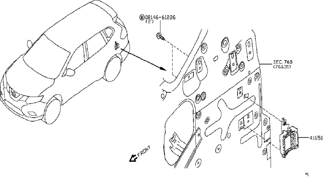 2015 Nissan Rogue Transfer Control Parts Diagram