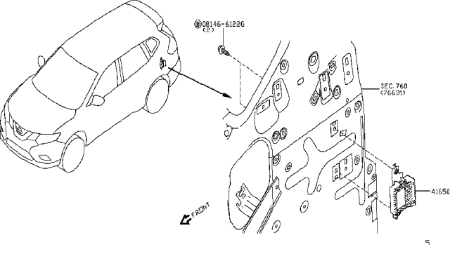 2016 Nissan Rogue Transfer Control Parts Diagram