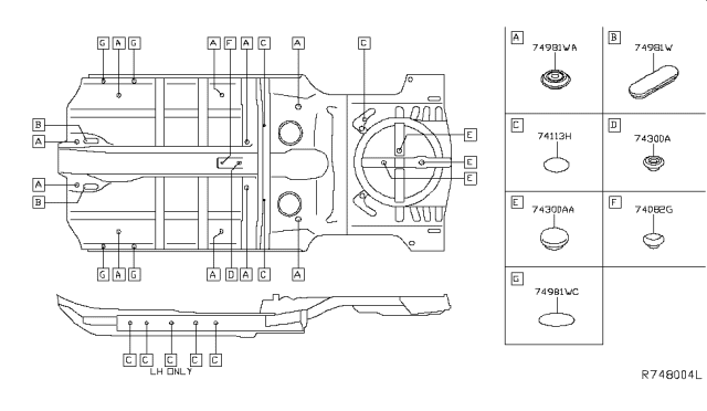 2014 Nissan Rogue Floor Fitting Diagram 1