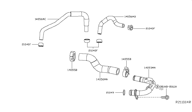 2019 Nissan Rogue Water Hose & Piping Diagram