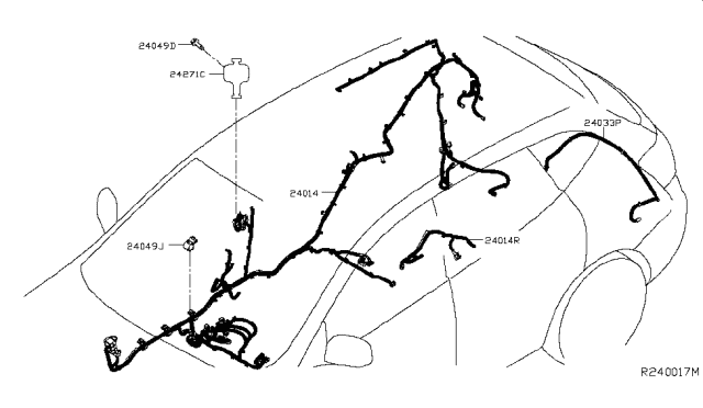 2016 Nissan Rogue Harness-Body Diagram for 24014-6FL0D