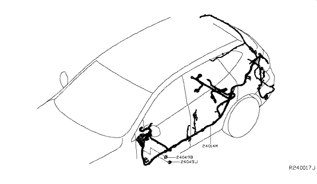 2016 Nissan Rogue Harness-Body Diagram for 24017-4BA0E