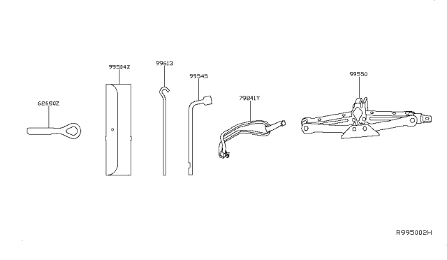 2015 Nissan Rogue Jack Complete Diagram for 99550-4BA0A