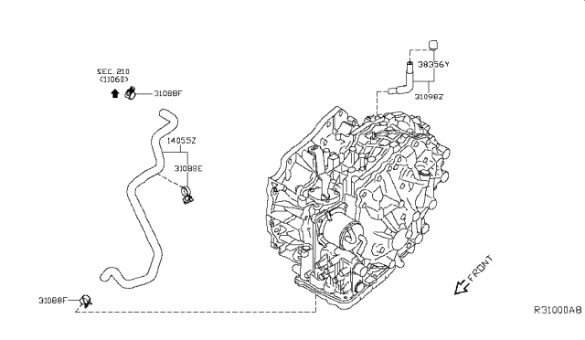 2019 Nissan Rogue Hose-Breather Diagram for 31098-4BA0A