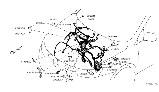 2017 Nissan Rogue Harness-EGI Diagram for 24011-9TG0A