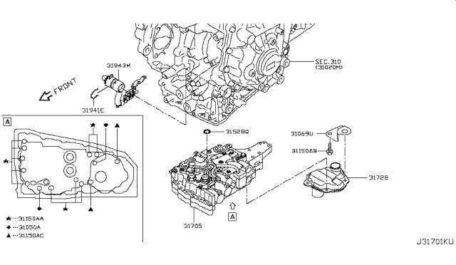 2014 Nissan Rogue Control Valve (ATM) Diagram