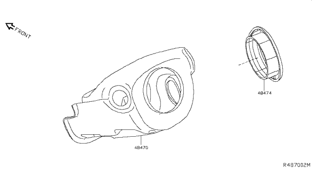 2015 Nissan Rogue Steering Column Shell Cover Diagram