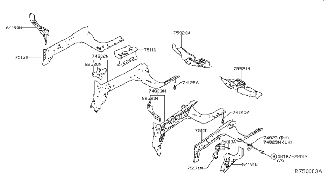 2016 Nissan Rogue Support-RADIATER Core Side, RH Diagram for F2520-4BAMA