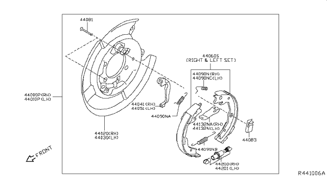2019 Nissan Rogue Spring-Shoe Diagram for 44083-3NF0A