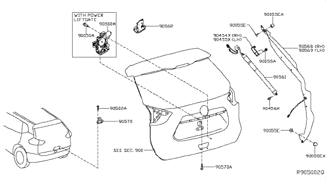 2016 Nissan Rogue Clip Diagram for 97060-4BA0B