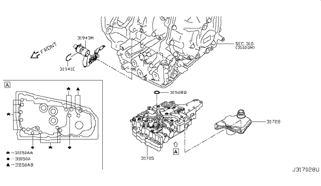 2017 Nissan Rogue US Make Control Valve (ATM) Diagram 2