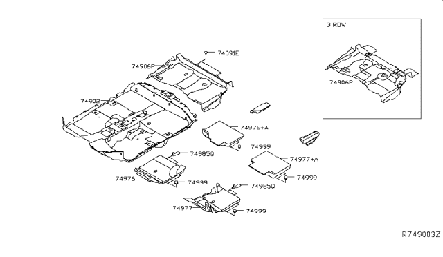 2015 Nissan Rogue Floor Trimming Diagram