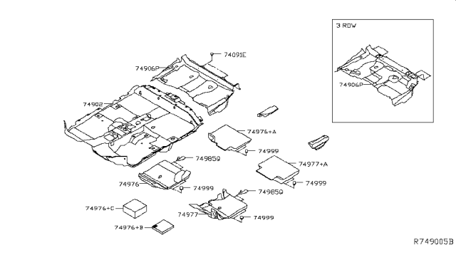 2016 Nissan Rogue Floor Trimming Diagram 1