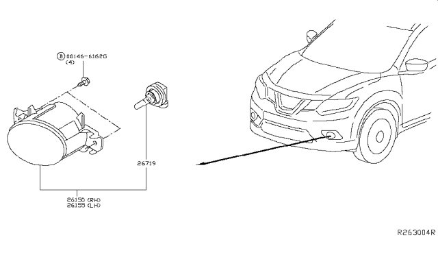 2017 Nissan Rogue Fog,Daytime Running & Driving Lamp Diagram 2