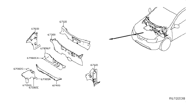 2018 Nissan Rogue Dash Panel & Fitting Diagram