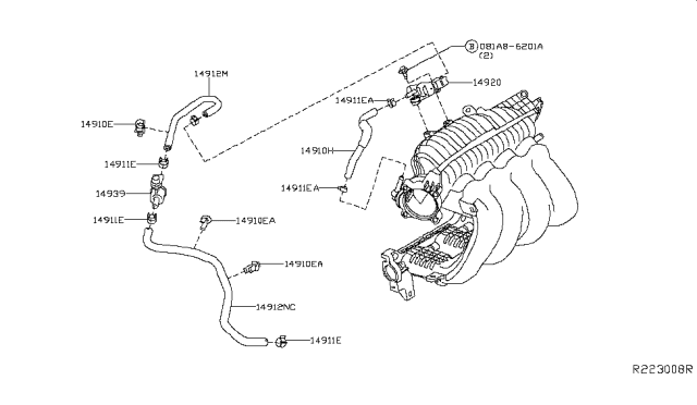 2016 Nissan Rogue Engine Control Vacuum Piping Diagram 3