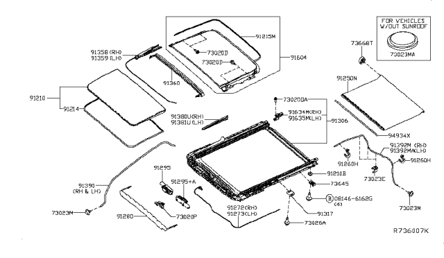 2016 Nissan Rogue Sun Roof Parts Diagram 1