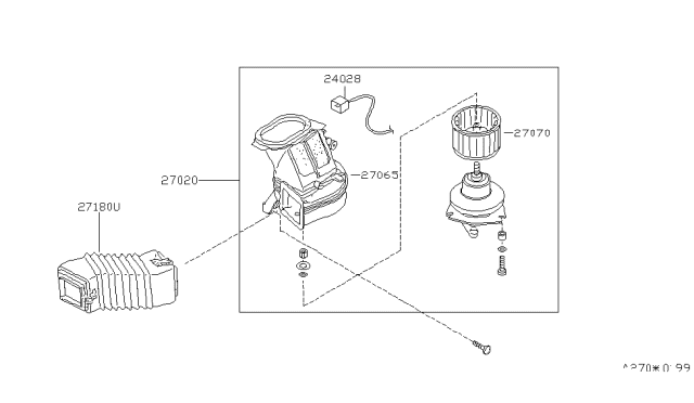 1984 Nissan Pulsar NX Heater & Blower Unit Diagram 1