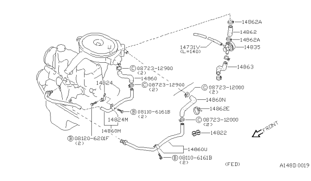 1984 Nissan Pulsar NX Secondary Air System Diagram