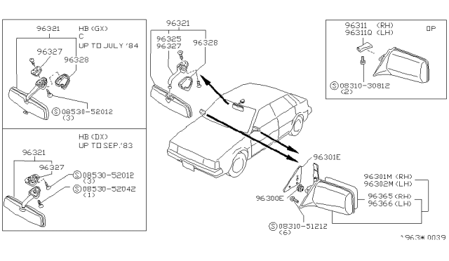 1985 Nissan Pulsar NX GROMMET-F/L Diagram for 96319-01M00