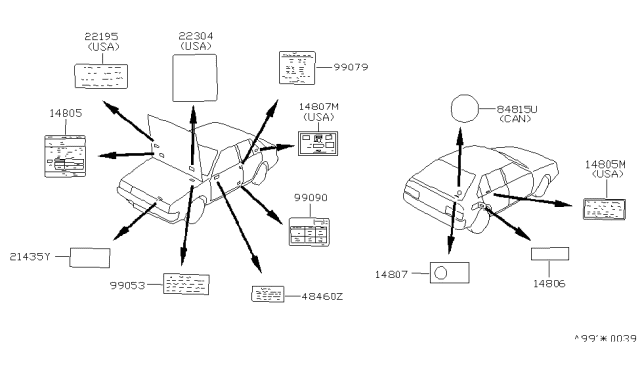 1986 Nissan Pulsar NX Label-Vacuum PIPNG Diagram for 22304-31M00