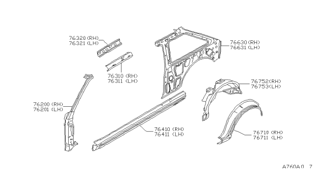 1983 Nissan Pulsar NX Body Side Panel Diagram 1