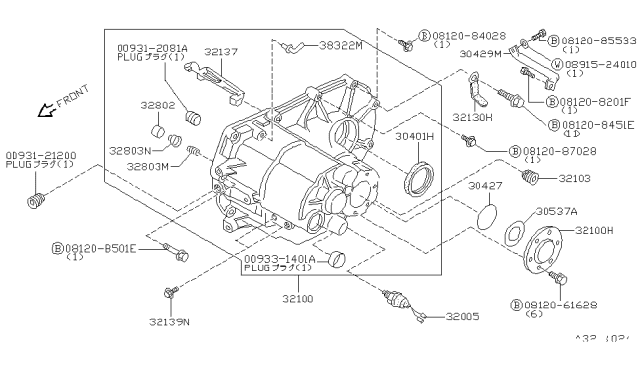 1985 Nissan Pulsar NX Transmission Case & Clutch Release Diagram 2