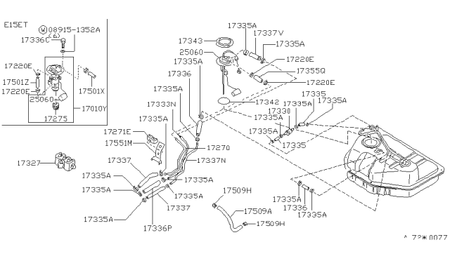 1983 Nissan Pulsar NX INSULATOR Tube Diagram for 46271-01A61