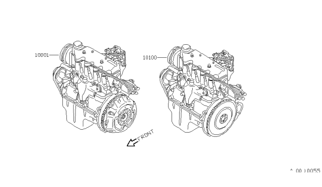 1984 Nissan Pulsar NX Engine Assembly W/DR Pl Diagram for 10100-33M61