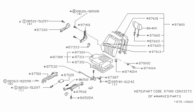 1985 Nissan Pulsar NX Front Seat Diagram 4