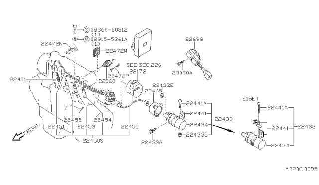 1984 Nissan Pulsar NX Ignition Coil Diagram for 22462-11M00