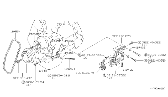 1983 Nissan Pulsar NX Spacer-Adjust Diagram for 11224-11M00