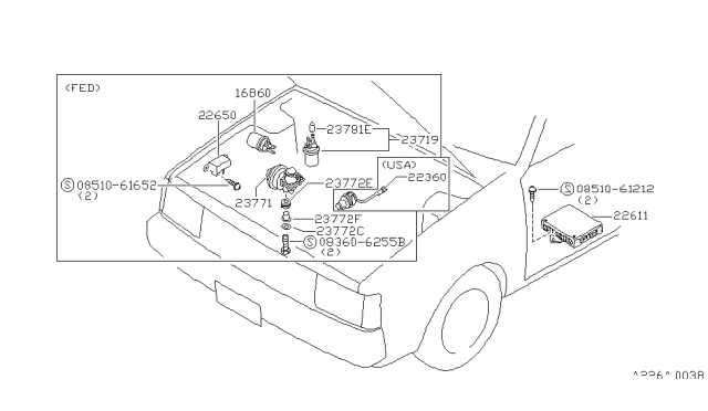 1983 Nissan Pulsar NX Engine Control Unit Assembly Diagram for 23710-27M13