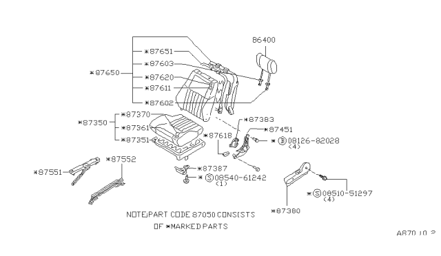 1983 Nissan Pulsar NX Front Seat Diagram 2