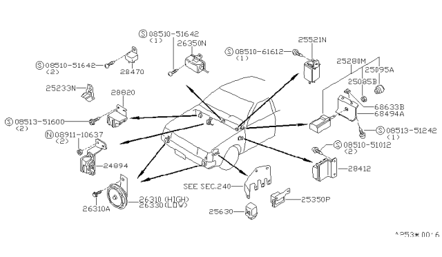 1986 Nissan Pulsar NX Electrical Unit Diagram