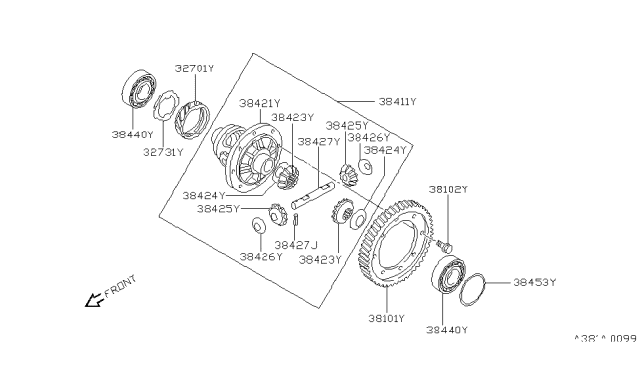 1983 Nissan Pulsar NX Front Final Drive Diagram 2