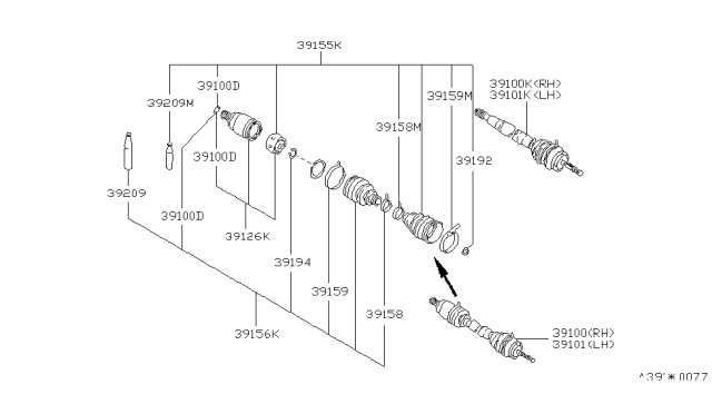 1983 Nissan Pulsar NX Front Drive Shaft (FF) Diagram 1