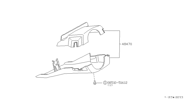 1985 Nissan Pulsar NX Steering Column Shell Cover Diagram