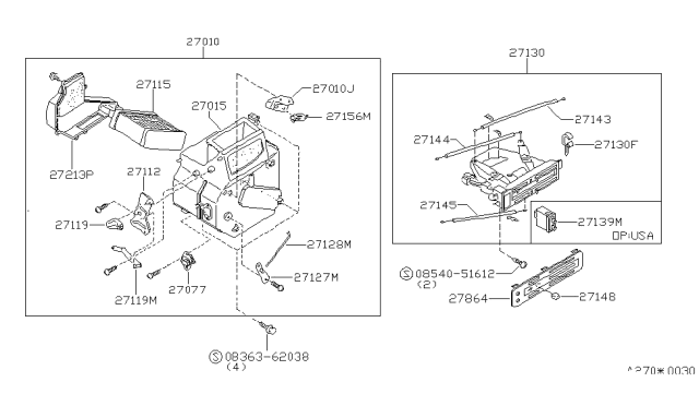 1984 Nissan Pulsar NX Heater & Blower Unit Diagram 2