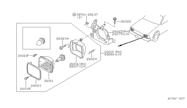 1983 Nissan Pulsar NX Headlamp Diagram 1