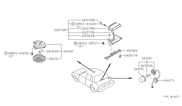 1984 Nissan Pulsar NX Room Lamp Diagram