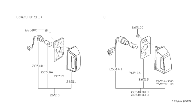 1986 Nissan Pulsar NX Licence Plate Lamp Diagram