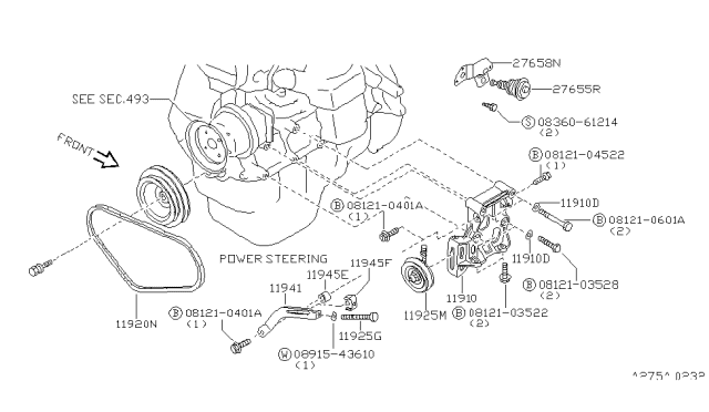1983 Nissan Pulsar NX Compressor Mounting & Fitting Diagram