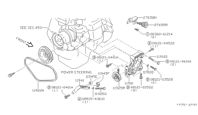 1986 Nissan Pulsar NX Bolt Hex Diagram for 01111-00492