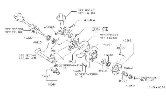 1986 Nissan Pulsar NX Cover Dust Ball Diagram for 40192-01A00