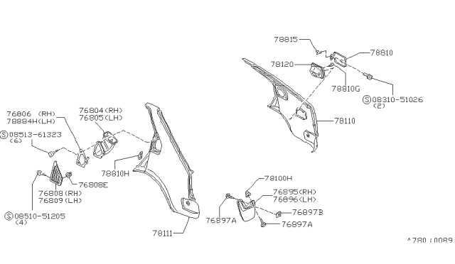 1983 Nissan Pulsar NX Rear Fender & Fitting Diagram 2